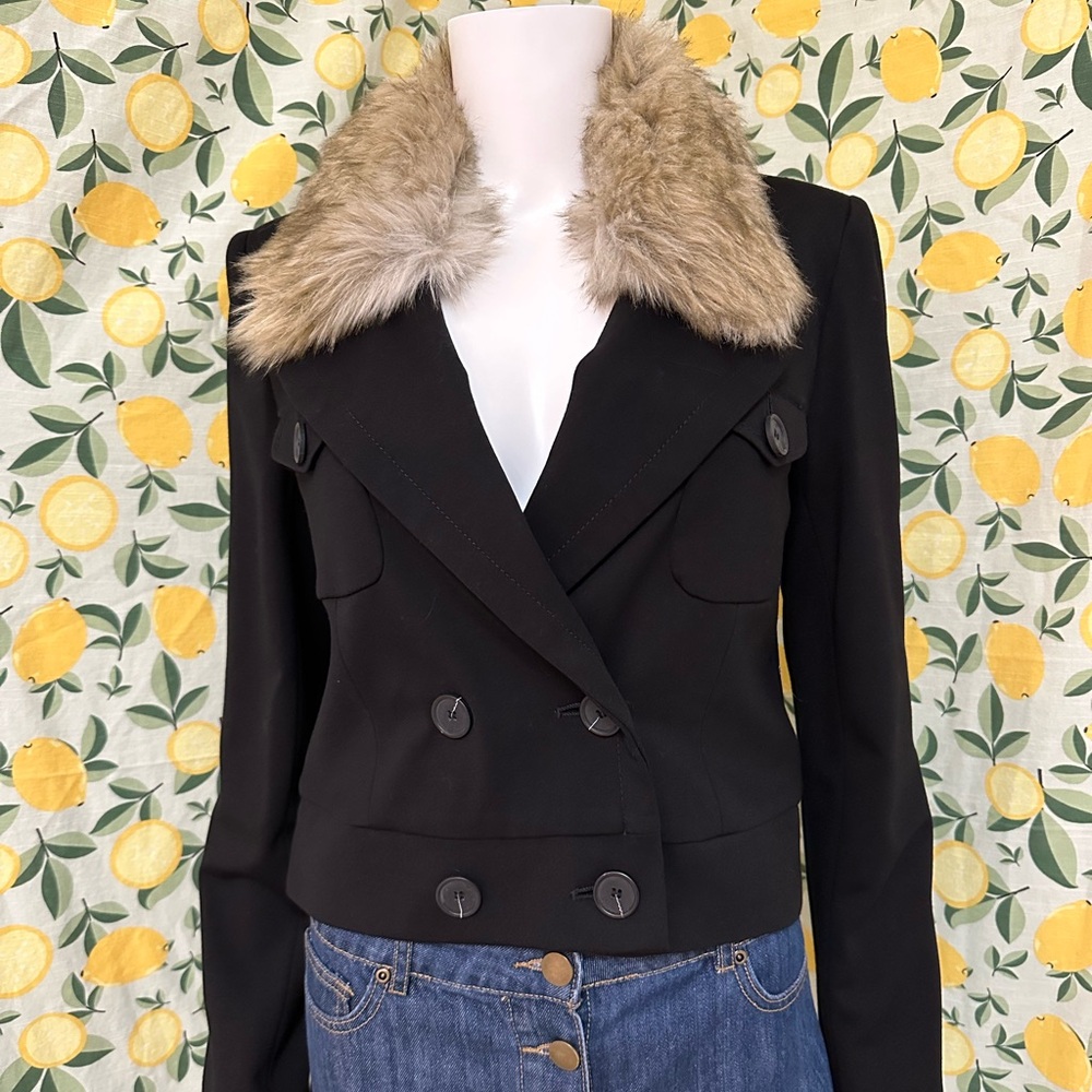 Loft jacket with removable fur collar